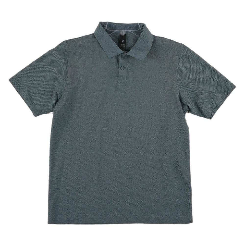 Lululemon Polo Shirt Mens Size Small Gray Evolution Short Sleeve Pima Cotton Bld